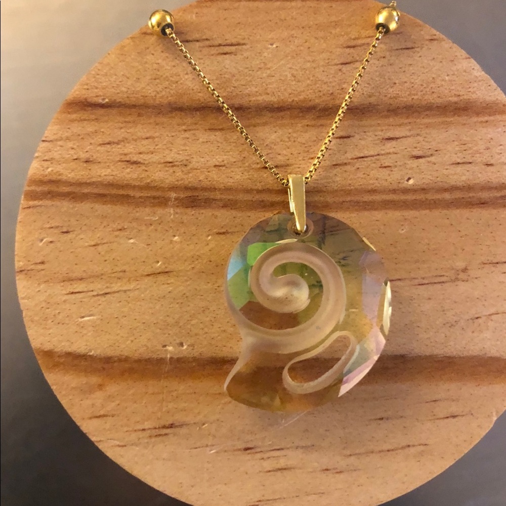 Alex and Ani adjustable crystal shell necklace